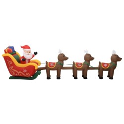 Décoration gonflable de Père Noël et de rennes LED 490 cm 