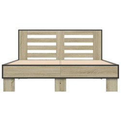 Cadre de lit sans matelas chêne sonoma 120x200 cm 