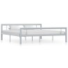 Cadre de lit sans matelas gris et blanc métal 180x200 cm 