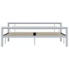 Cadre de lit sans matelas gris et blanc métal 180x200 cm 