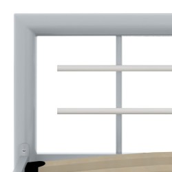 Cadre de lit sans matelas gris et blanc métal 180x200 cm 