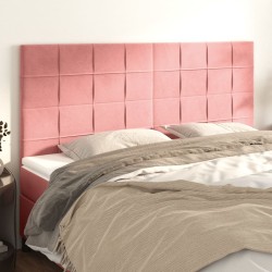 Têtes de lit 4 pcs Rose 100x5x78/88 cm Velours 
