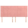 Têtes de lit 4 pcs Rose 100x5x78/88 cm Velours 