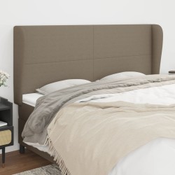 Tête de lit avec oreilles Taupe 163x23x118/128 cm Tissu 