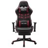 Chaise de jeu avec repose-pied Noir et bordeaux Cuir artificiel 