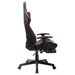 Chaise de jeu avec repose-pied Noir et bordeaux Cuir artificiel 