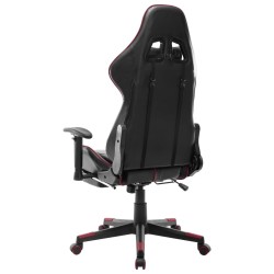 Chaise de jeu avec repose-pied Noir et bordeaux Cuir artificiel 