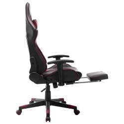 Chaise de jeu avec repose-pied Noir et bordeaux Cuir artificiel 