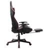 Chaise de jeu avec repose-pied Noir et bordeaux Cuir artificiel 