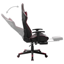 Chaise de jeu avec repose-pied Noir et bordeaux Cuir artificiel 