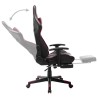 Chaise de jeu avec repose-pied Noir et bordeaux Cuir artificiel 