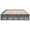 Cadre de lit sans matelas gris béton 140x190 cm 