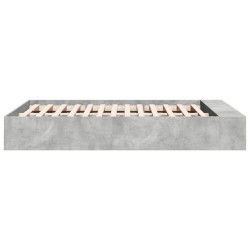 Cadre de lit sans matelas gris béton 140x190 cm 