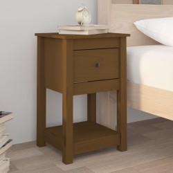 Table de chevet Marron miel 40x35x61,5 cm Bois de pin solide 