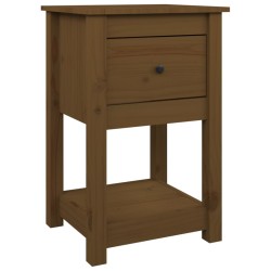 Table de chevet Marron miel 40x35x61,5 cm Bois de pin solide 