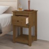 Table de chevet Marron miel 40x35x61,5 cm Bois de pin solide 