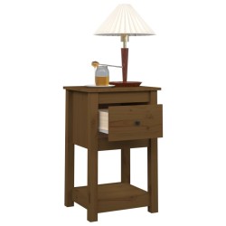 Table de chevet Marron miel 40x35x61,5 cm Bois de pin solide 