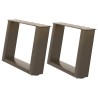 Pieds de table basse en U, 2 pièces, acier naturel, 40 x (30-31) cm 
