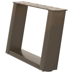 Pieds de table basse en U, 2 pièces, acier naturel, 40 x (30-31) cm 