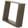 Pieds de table basse en U, 2 pièces, acier naturel, 40 x (30-31) cm 