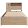 Lit bibliothèque sans matelas 75x190 cm bois de pin massif 