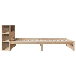 Lit bibliothèque sans matelas 75x190 cm bois de pin massif 