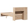 Lit bibliothèque sans matelas 75x190 cm bois de pin massif 