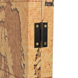 Cloison de séparation pliable 228 x 170 cm Carte du monde Jaune 