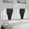 Coussin de tête de lit blanc et noir 160 cm similicuir 