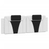 Coussin de tête de lit blanc et noir 160 cm similicuir 