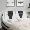 Coussin de tête de lit blanc et noir 160 cm similicuir 