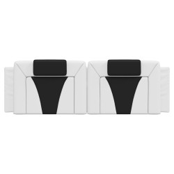 Coussin de tête de lit blanc et noir 160 cm similicuir 