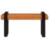 Banc Noir et marron 110 cm Cuir de chèvre véritable 