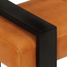 Banc Noir et marron 110 cm Cuir de chèvre véritable 