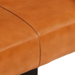 Banc Noir et marron 110 cm Cuir de chèvre véritable 