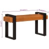 Banc Noir et marron 110 cm Cuir de chèvre véritable 
