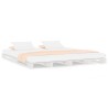 Lit de palette blanc 200x200 cm bois de pin massif 