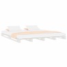 Lit de palette blanc 200x200 cm bois de pin massif 