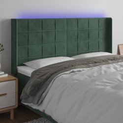 Tête de lit à LED Vert foncé 163x16x118/128 cm Velours 