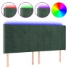 Tête de lit à LED Vert foncé 163x16x118/128 cm Velours 