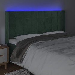 Tête de lit à LED Vert foncé 163x16x118/128 cm Velours 