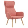 Chaise de relaxation avec tabouret Rose Velours 
