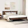 Cadre de lit en métal sans matelas chêne marron 183x213 cm 