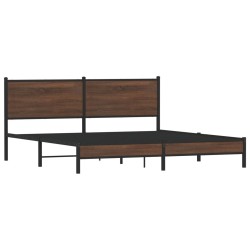 Cadre de lit en métal sans matelas chêne marron 183x213 cm 
