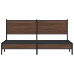 Cadre de lit en métal sans matelas chêne marron 183x213 cm 