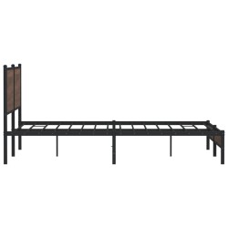 Cadre de lit en métal sans matelas chêne marron 183x213 cm 