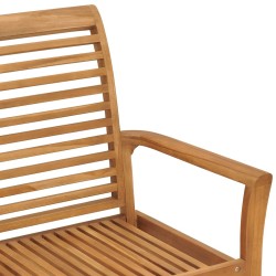 Banc de jardin avec coussin à carreaux rouge 112 cm Teck massif 