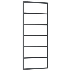 Porte coulissante Verre ESG et aluminium 76x205 cm Noir 