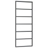 Porte coulissante Verre ESG et aluminium 76x205 cm Noir 