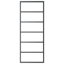 Porte coulissante Verre ESG et aluminium 76x205 cm Noir 